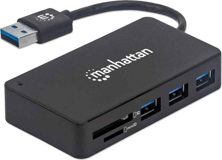 Actual product image Manhattan USB 3.0 with card reader (USB-C, 3 Ports)
