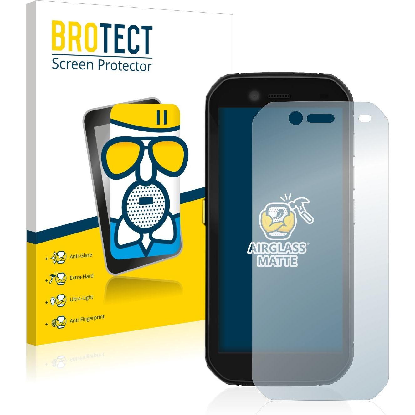 BROTECT AirGlass Panzerglasfolie Matt (1 Stück, Cat S42), Smartphone Schutzfolie, Grau