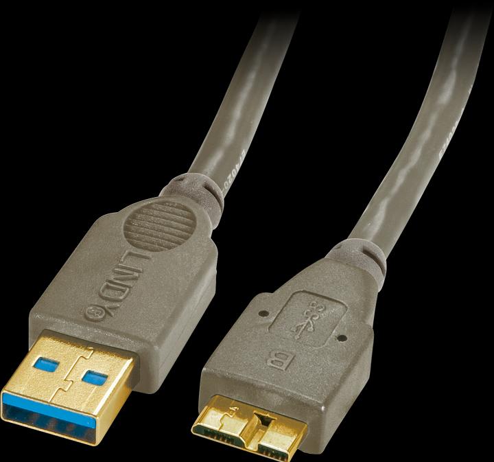 Produktbild Lindy USB 3.0 Kabel Typ A/Micro-B Premium M/M (2 m, USB 3.1)