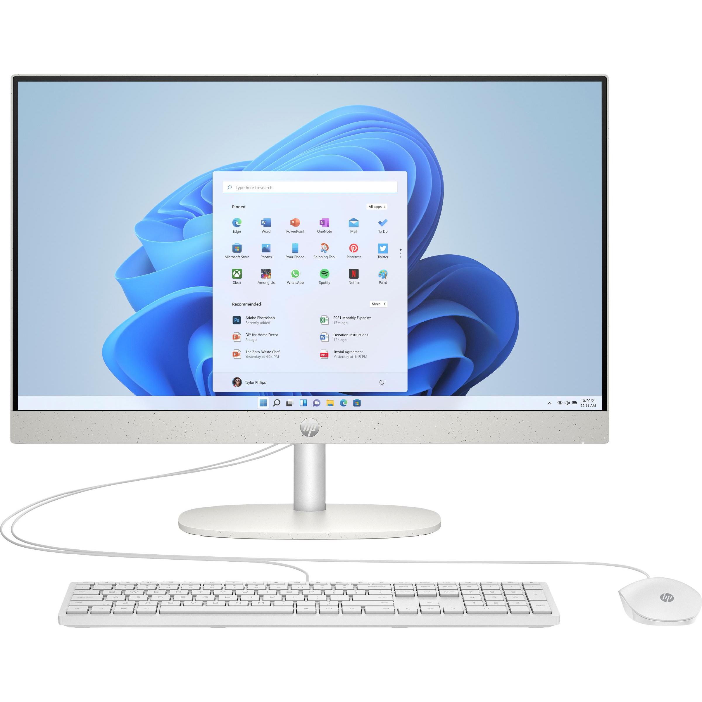 HP AIO 24-cr0451ng (512 GB, 16 GB, Intel Core i5-1335U, Intel Iris Graphics), PC, Weiss