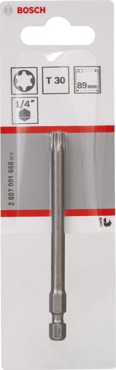 Produktbild Bosch Professional Zubehör Schrauberbit Extra-Hart T30, 89 mm, 1er-Pack (Innensechsrund TX)