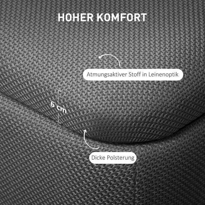 Image du produit Homcom Sitzbank Polyester, Buchenholz Dunkelgrau (111 cm)