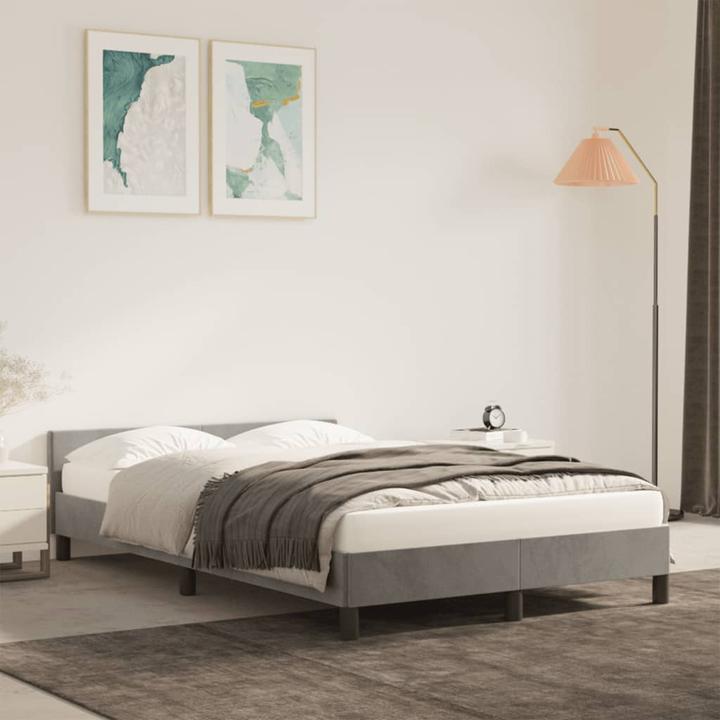 Produktbild vidaXL Bettgestell mit Kopfteil Samt (120 x 190 cm)