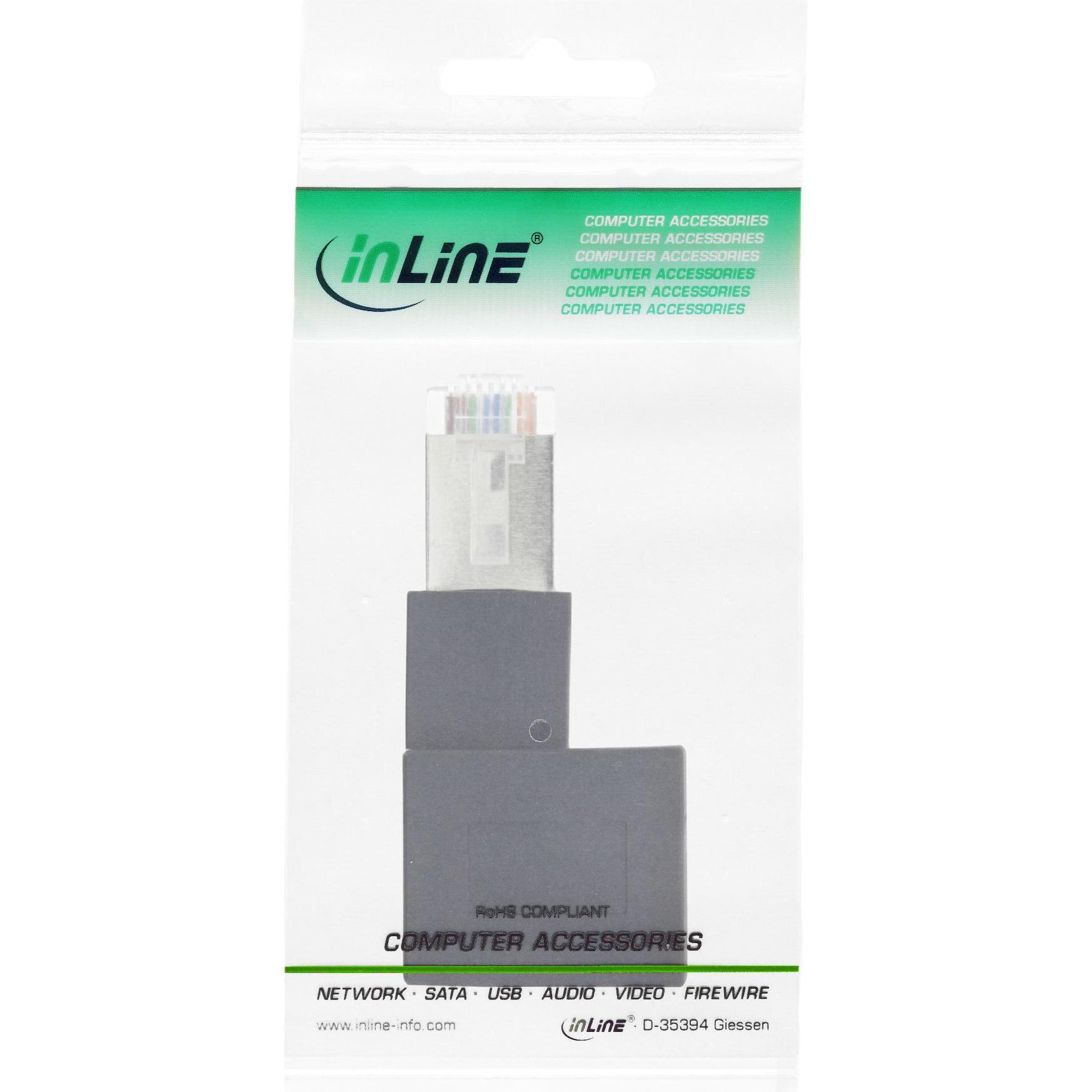 Thumbnail - InLine RJ45 Adapter Cat.6A (Ethernet, RJ45 (1x)), Netzwerkadapter, Schwarz