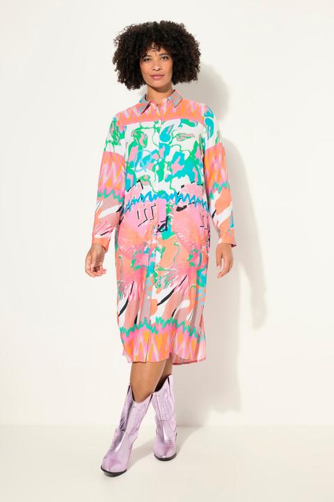 Produktbild Angel of Style Hemdblusen-Midikleid, Allover-Druck, Knopfleiste (48)