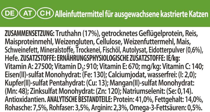 Nährwerte und Zutaten Pro Plan Liveclear (Adult, 1 Stk., 1400 g)
