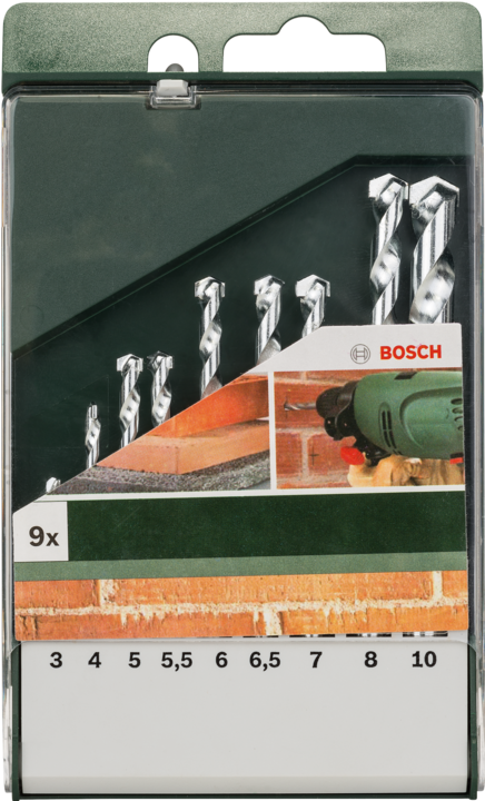 Image du produit Bosch Zubehör Jeu de forets à pierre de 9 pièces (10 millimètres)