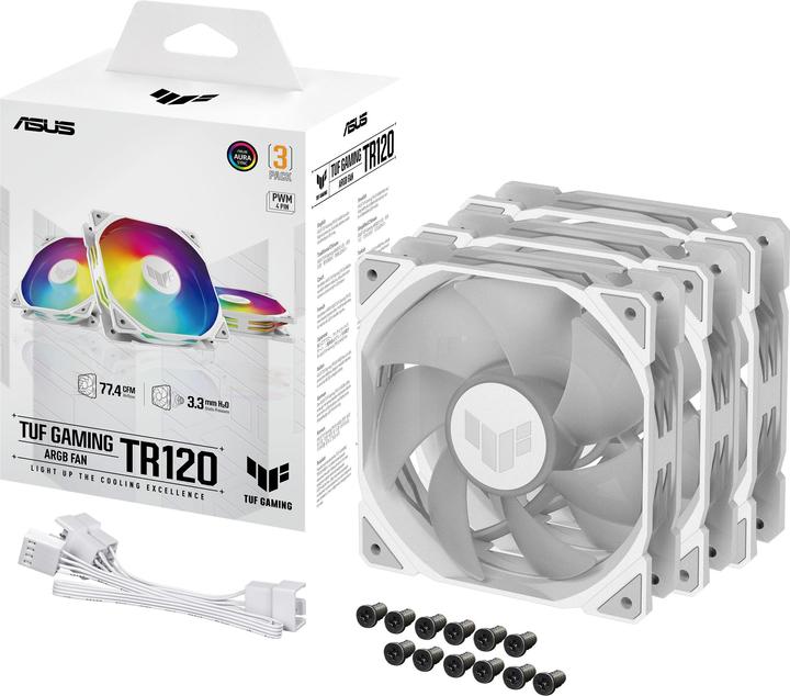 Image du produit ASUS Ventilateur TUF GAMING TR120 FAN ARGB WHT 3IN1 (120 mm, 1 x)