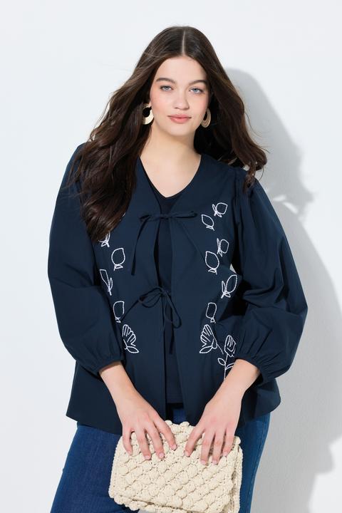 Actual product image Ulla Popken Eco Cotton Leaf Embroidered Jacket (50, 52)