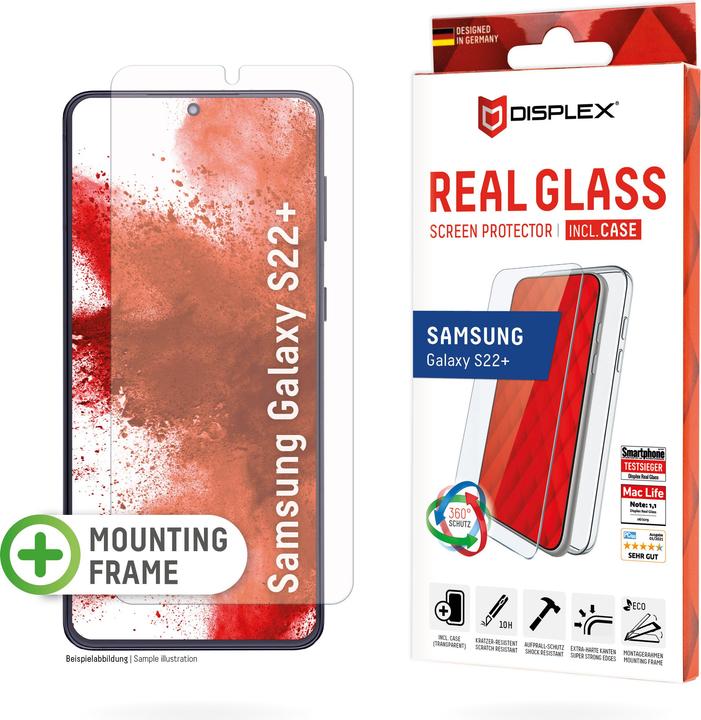 Produktbild Displex Real Glass, 2D Panzerglas + Handyhülle (1 Stk., Samsung Galaxy S22+)