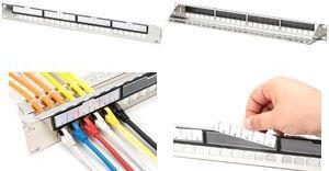 Actual product image Digitus Modular galvanised patch panel, shielded, 24-port, blank, 1U, rack mount, black RAL 9005
