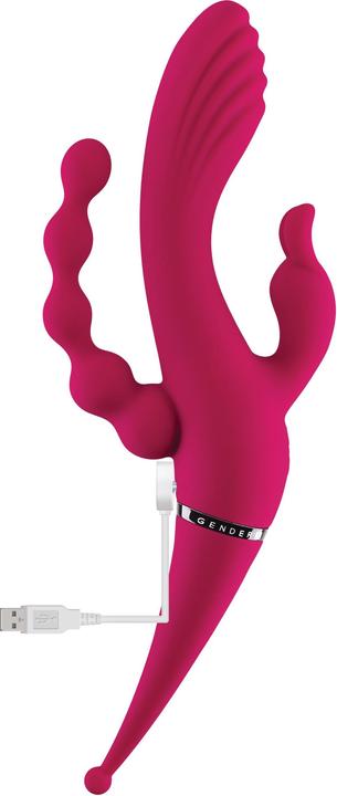 Actual product image Gender X Four by Four Vibrator - Burgundy