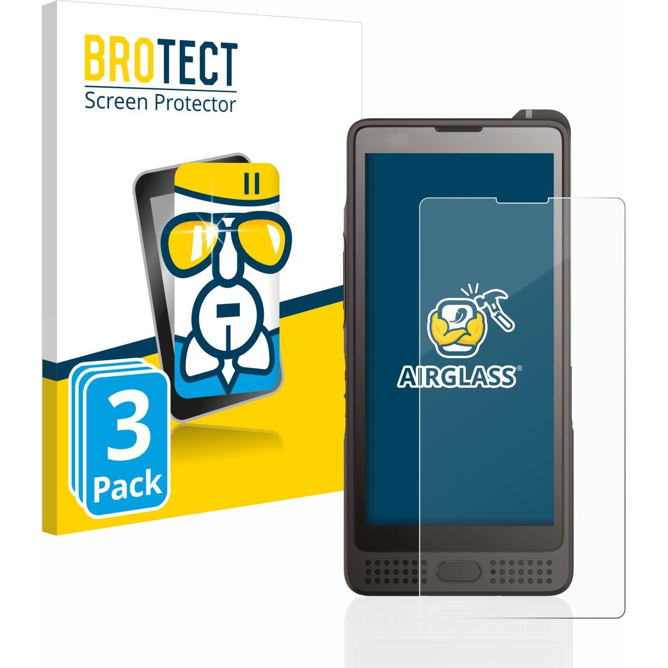 BROTECT AirGlass Panzerglasfolie (3 Stück, Sonim XP10), Smartphone Schutzfolie, Transparent