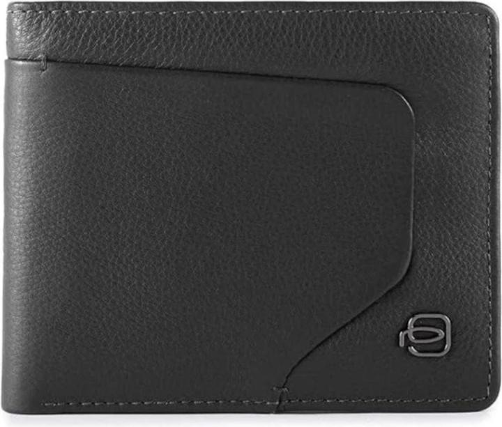 Actual product image Piquadro Akron, Leather Wallet, Pu4518Aor/N, Black, For Men