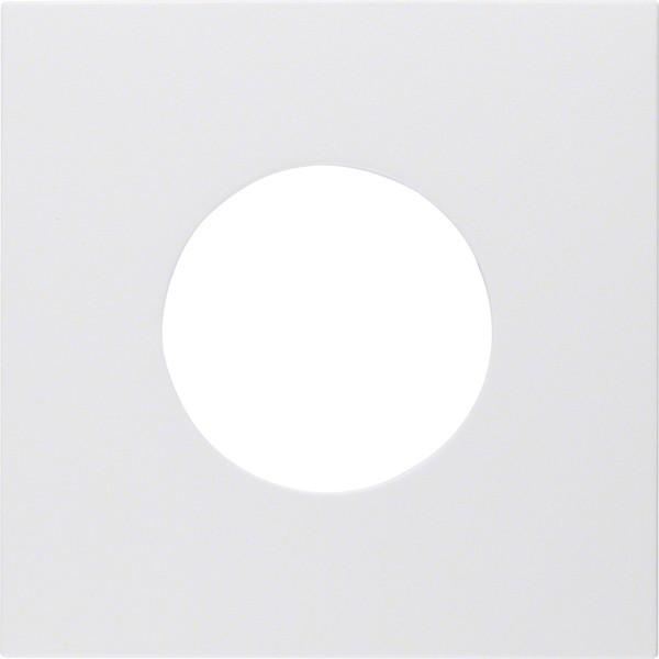 Berker, Zubehör Schalterprogramm, Zentralstück für Drucktaster und Lichtsignal E10 S.1/B.3/B.7 polarweiss, matt