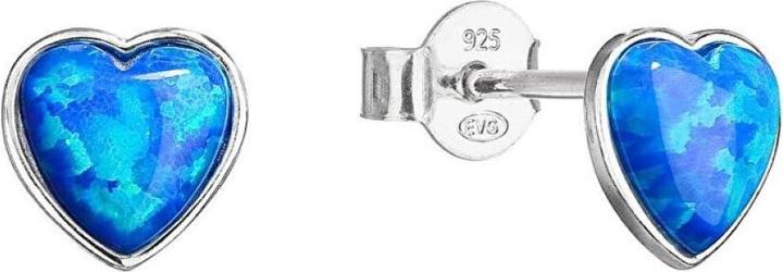 Immagine prodotto Evolution Group Silberohrringe Herzen mit Opalen 11337.3 blau (Argento)