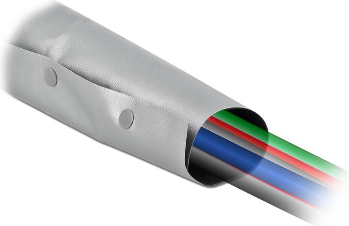 Produktbild Delock Kabelschlauch 2 m x 70 mm, Knopfverschluss Grau (Kabelschlauch, 200 cm)