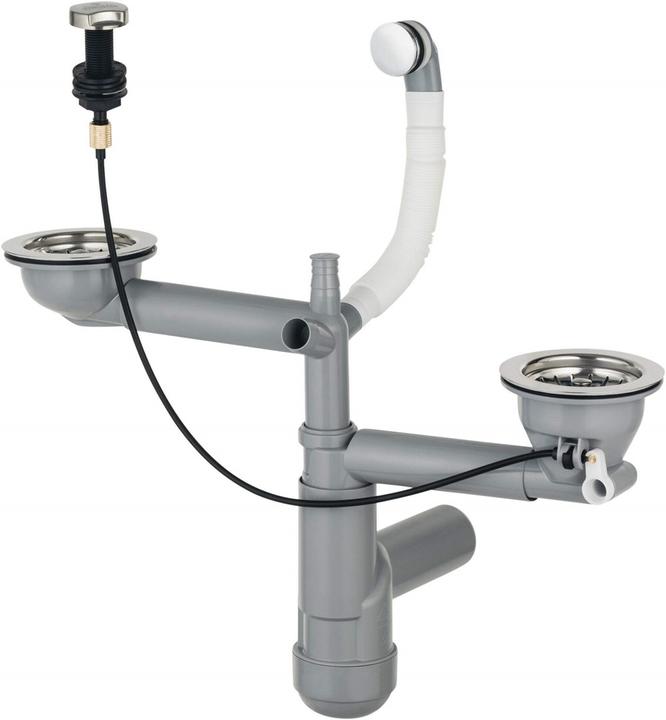 Productafbeelding No Name Sifon voor 1 spoelbak van graniet met 5 of 2 kommen - Space-Saver