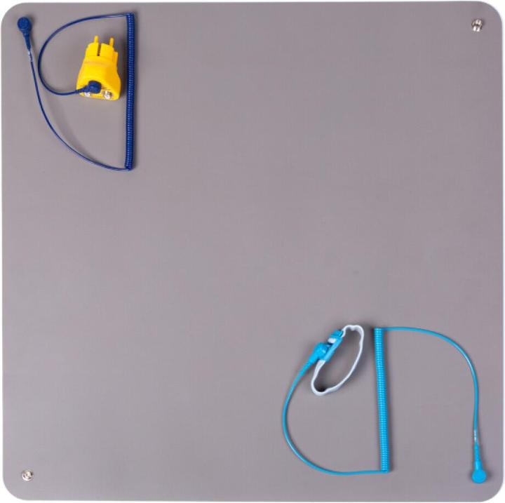 Wrepair Premium ESD Gummitischmatte Starter Set 600mm x 610mm Grau (Statikschutz)