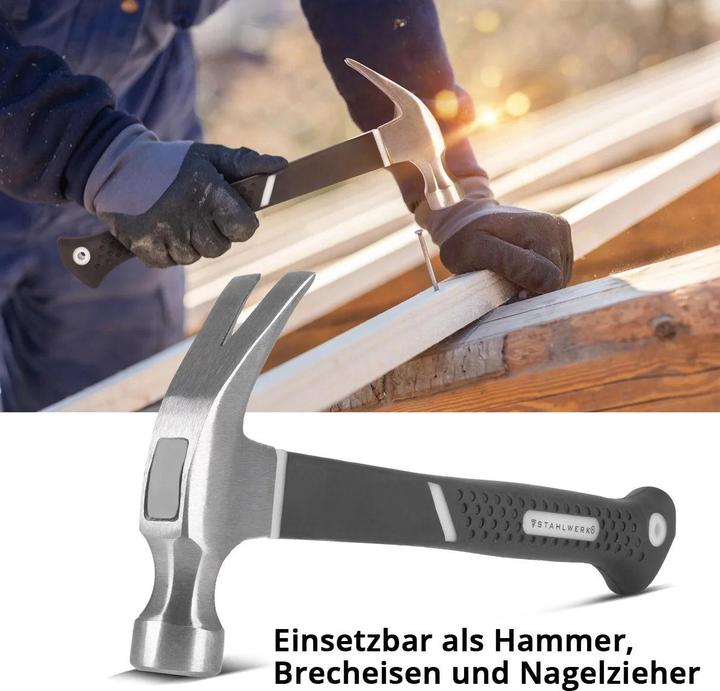 Actual product image Stahlwerk Claw hammer 570 g Carpenter's hammer made of carbon steel with TPR handle (570 g)