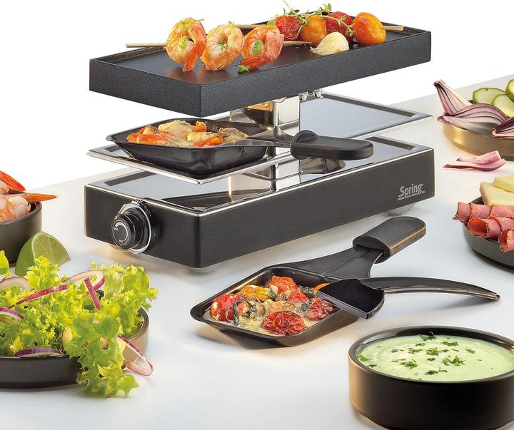 Küchenprofi Raclette mit Alugrillplatte schwarz