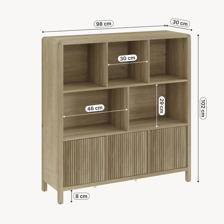 Image du produit En.Casa Kommode Lukkodso 102x98x30 cm Eicheoptik, mittelhell (98 x 30 x 102 cm)