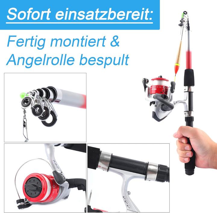 Immagine prodotto Q-Tac Set da pesca per bambini (Telescopio, Set da pesca, 165 cm)