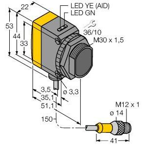 Turck Opto Sensor Einweglichtschranke Empfänger zur Wassererkennung (3079172)