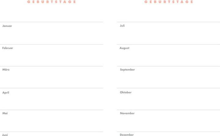 Nährwerte und Zutaten Heye Agenda Lady (A6, 1 Woche / 2 Seiten)