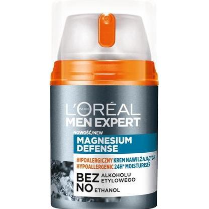 L'Oréal Paris, Gesichtscreme, L'Oreal Men Expert Magnesium Defense Hypoallergenic Moisturizer 50Ml (50 ml, 24h Creme)
