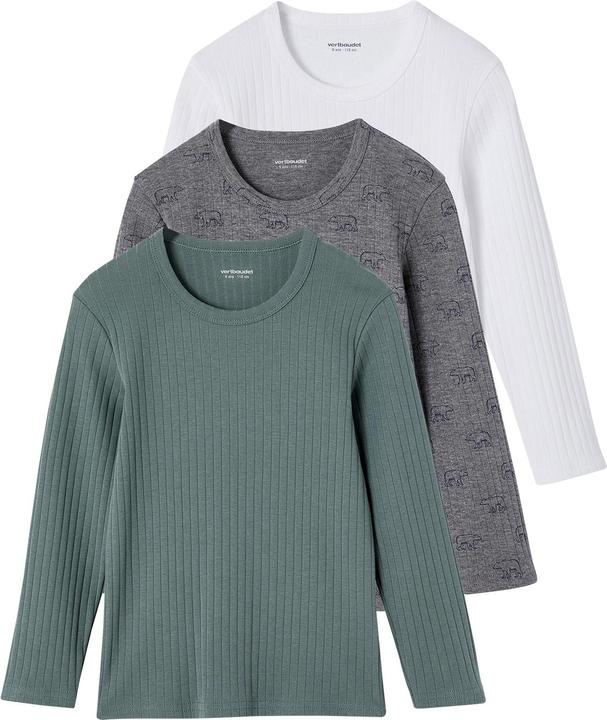 Produktbild Vertbaudet 3er-Pack Jungen Shirts aus Rippjersey, Bären (128)
