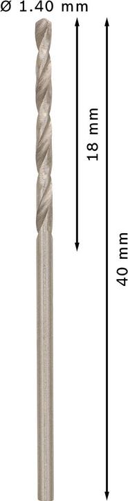 Immagine prodotto Bosch Professional Zubehör Punta PRO Metal HSS-G, 1,4 x 18 x 40 mm (1,4 mm)