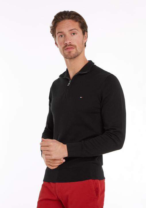 Immagine prodotto Tommy Hilfiger Pima CTN Cashmere Pullover Zip Mock Black (S)
