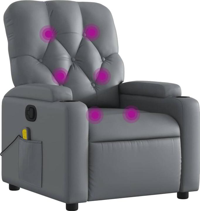Immagine prodotto VidaXL Sedia da massaggio in similpelle grigia,Colore: Grigio, Materiale