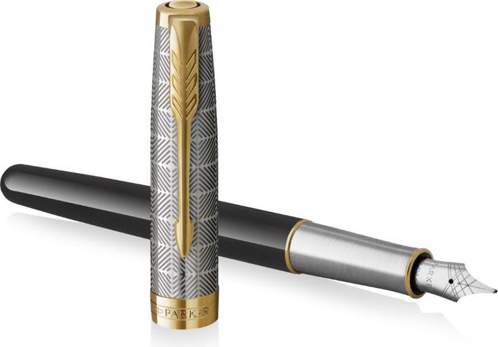 Produktbild Parker Füller Sonnet Premium Metal & G.C. 18K sw F (Black, Gold, Metallic, 1x)