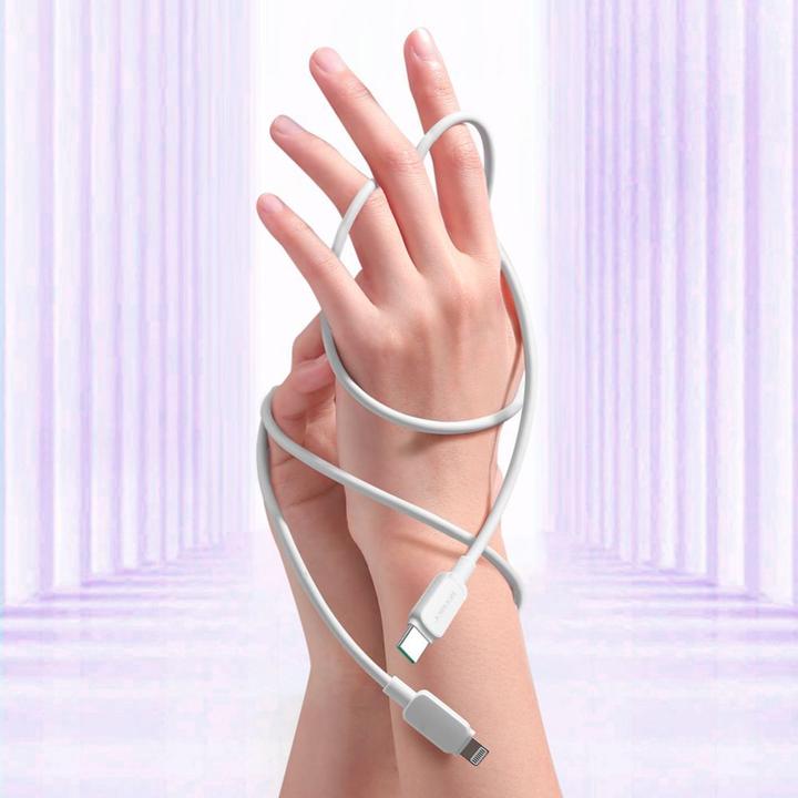 Actual product image Joyroom Color Series USB-C - Lightning Cable 20W, 1.2m - White (1.20 m, USB 2.0, 20 W)