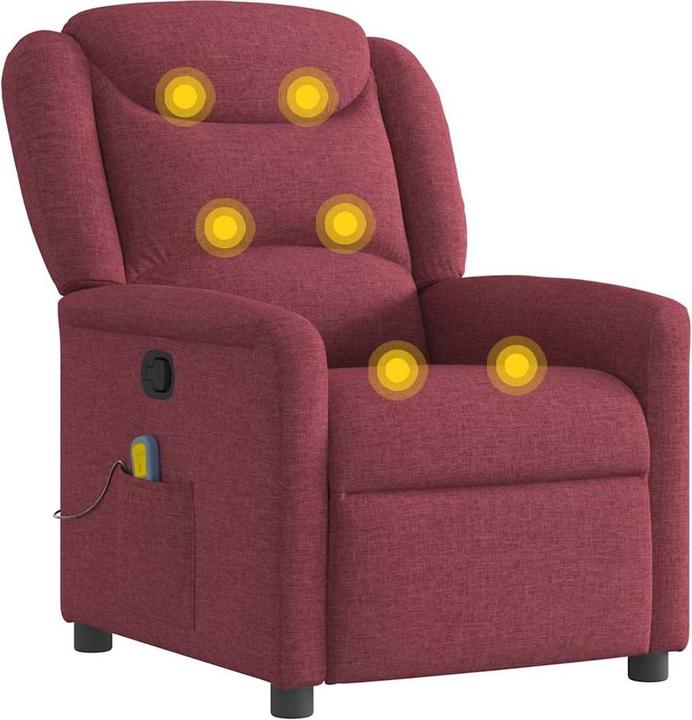 Productafbeelding VidaXL Massagefauteuil Wijnrode stof Massage TV-fauteuil
