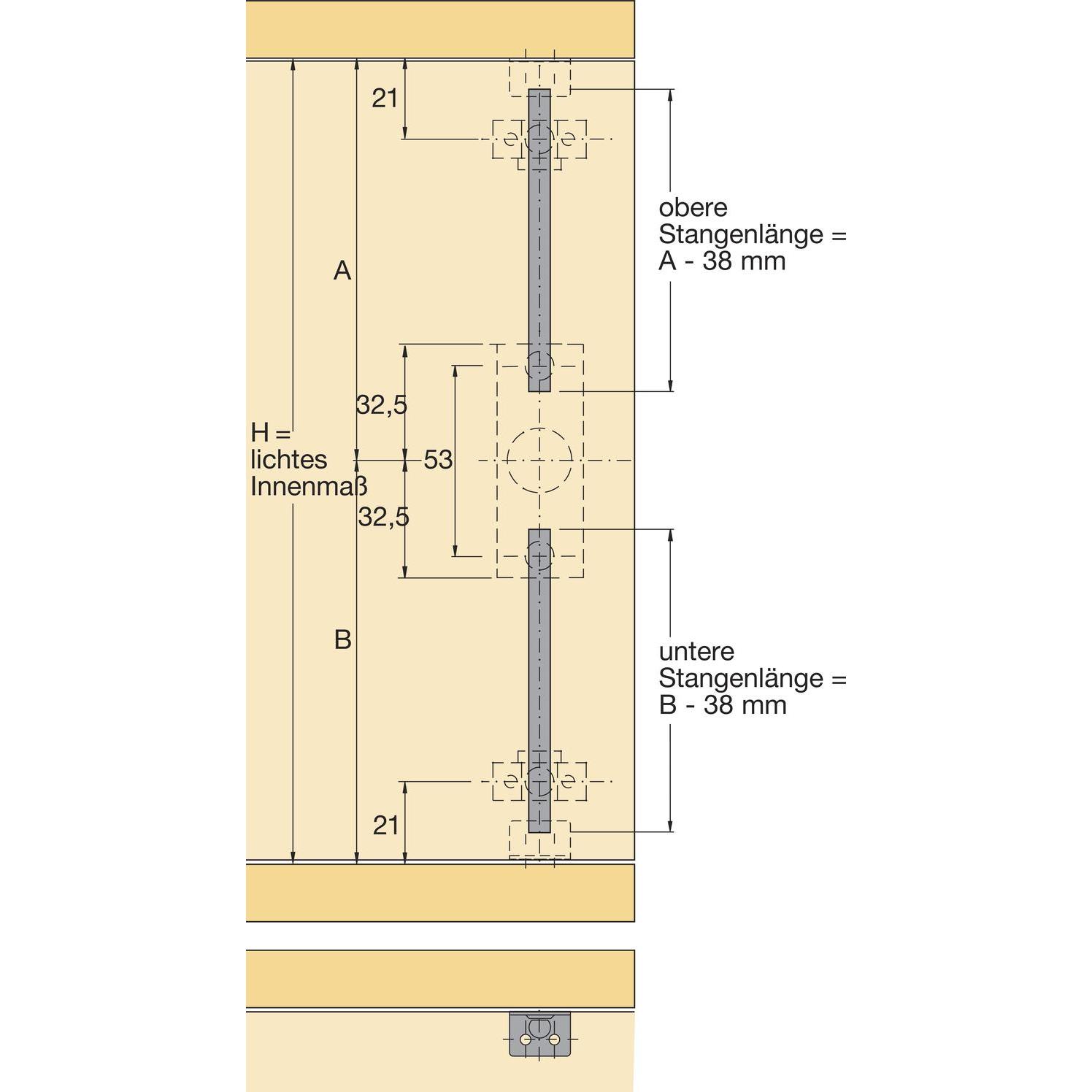 Thumbnail - Hettich, Möbelausstattung, PRESTIGE 2000 Schubstange, 10x3 mm, Länge 1000 mm, Stahl vernickelt (1 Stk.)