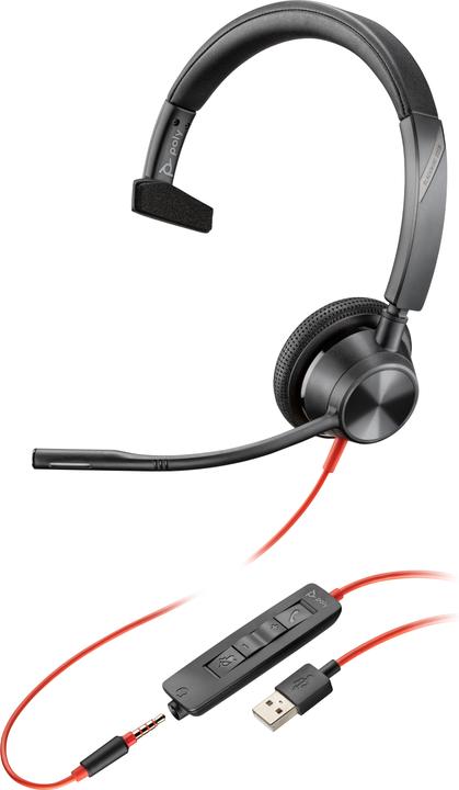Actual product image Poly HP Blackwire 3315 USB-A Headset, 207 g (Cable, USB-A)