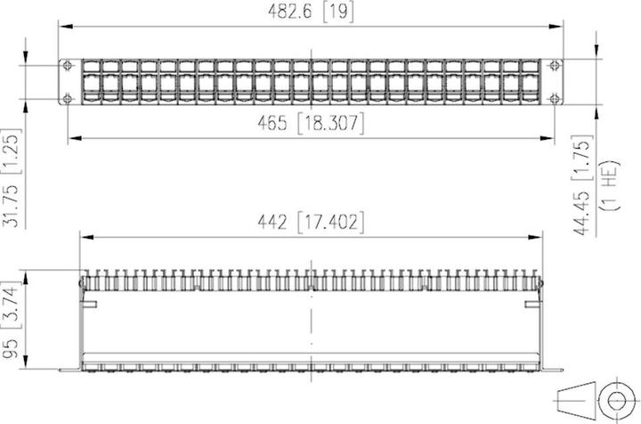 Productafbeelding Metz Connect BTR E-DAT module rek 24st 1U lgr Module rek voor 24 enkel afgeschermde modules lichtgrijs