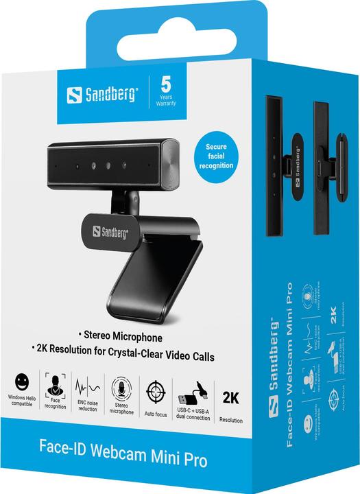 Produktbild Sandberg Face-ID Webcam Mini Pro (5 Mpx)