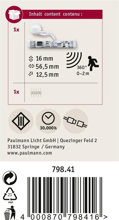 Actual product image Paulmann MaxLED Night PIR Sensor