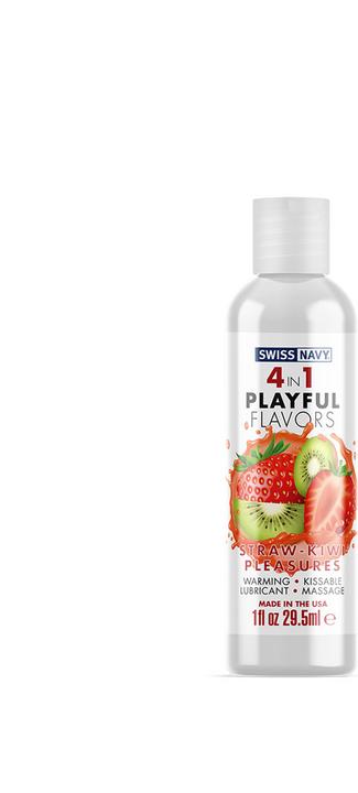 Actual product image Swiss Navy 4 in 1 Straw-Kiwi Pleasures 1 oz/30 ml (30 ml)