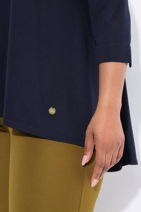 Produktbild Ulla Popken T-Shirt, Rückenfalte, A-Linie, Kelchkragen, 3/4-Arm (58)