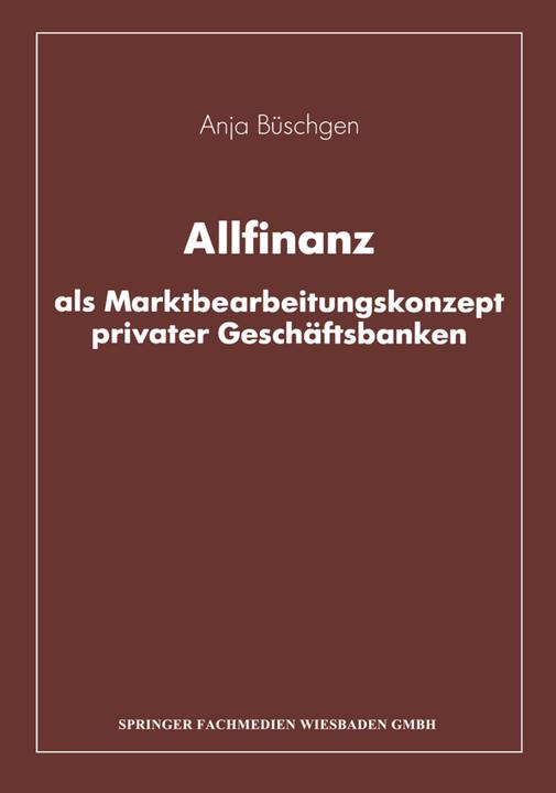 Actual product image Allfinanz als Marktbearbeitungskonzept privater Geschäftsbanken (German, 2013)