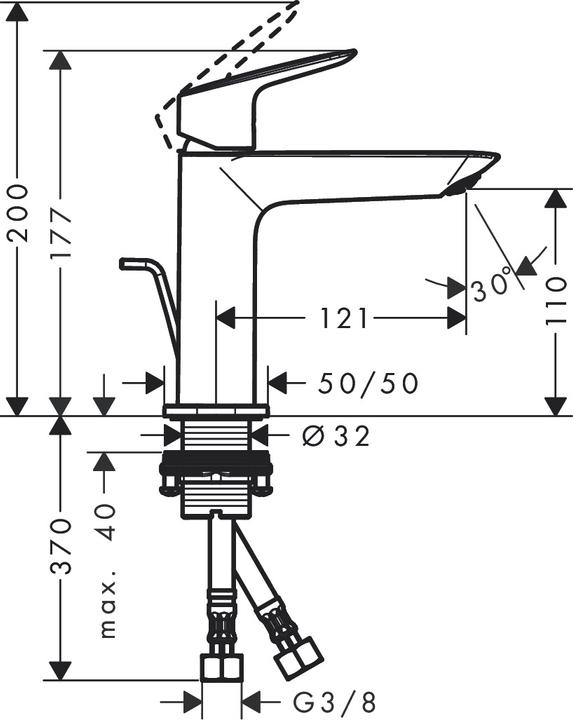 Immagine prodotto hansgrohe Miscelatore monocomando per lavabo Logis 110 Fine con scarico a scomparsa
