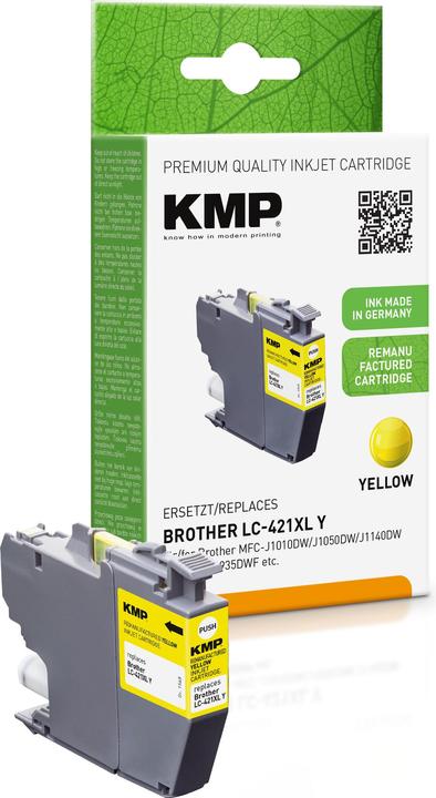 Actual product image KMP Cartridge Brother MFC-J1010DW LC421XLY yellow 500S. 7ml remanufactured (Y)