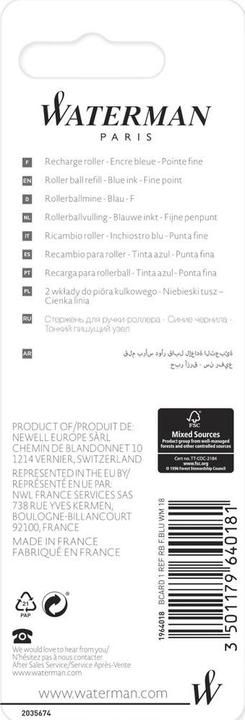 Produktbild Waterman Rollerballmine (Blau, 0.80 mm, 1 Stk.)