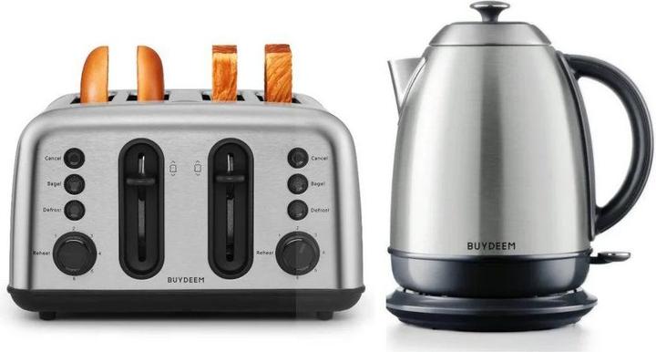 Actual product image Buydeem Teapot Electric Kettle, model K640, color Stainless Steel, EU (1.70 l)