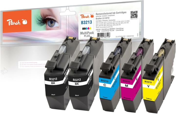 Image du produit Peach Cartouches d'encre Spar Plus, compatibles avec Brother LC-3213 (C, CF, M, Y)